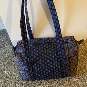 Vintage Vera Bradley Small Duffle in Classic Navy Pattern